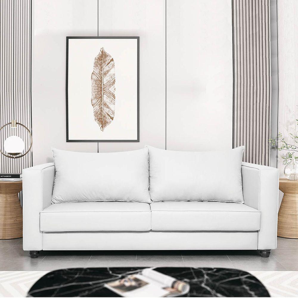 Sofá 2 Lugares Lisboa Suede - Amarena Móveis Cor Branco - 7