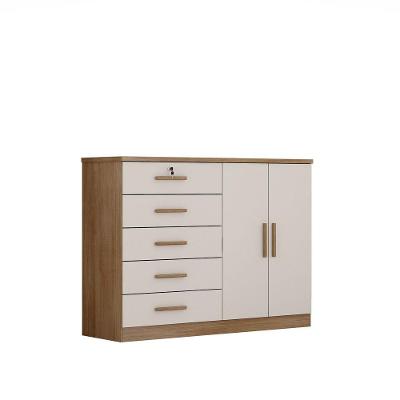 Cômoda Space 5 Gavetas MDF-MDP com Puxadores Metálicos Fendi Móveis Novo Horizonte