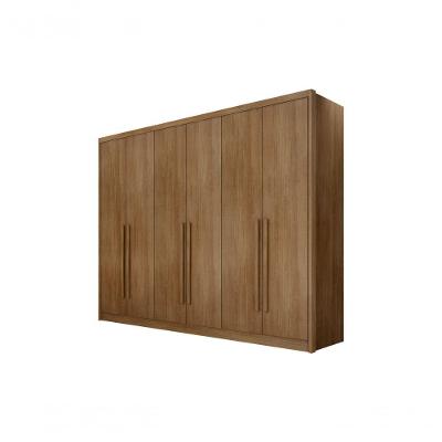 Guarda Roupa Casal Himalaia 6 Portas de Bater 8 Gavetas MDF Corrediças Telescópicas Cumaru Móveis