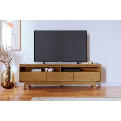 Rack Selene para TV Até 75" 200CM MDP com 3 Gavetas Marrom Madetec Móveis