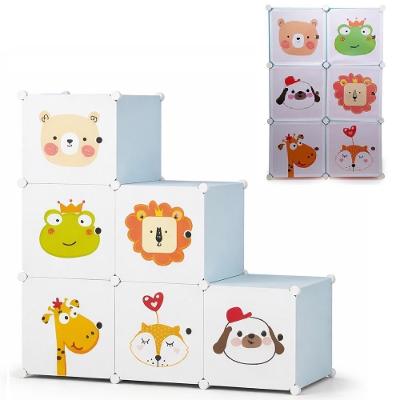 Guarda Roupa Infantil Armario Modular 6 Portas Plástico Organizador para Quarto Yeet
