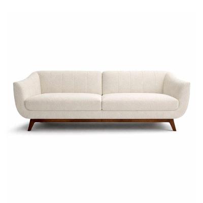 Sofá Nord 2 Lugares Fixo 160CM Off White Bouclé Design Contemporâneo Sofá Home