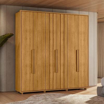 Guarda Roupa Casal Veronese 6 Portas de Giro 4 Gavetas MDP Cumaru Pallazio