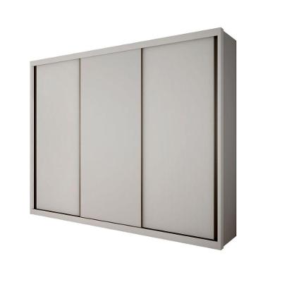 Guarda Roupa Casal Paradizzo 3 Portas de Bater 6 Gavetas MDF Neve Móveis Novo Horizonte
