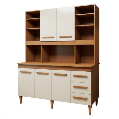 Kit Cozinha Compacta Atenas 5 Portas 3 Gavetas MDP 160CM Off White Kaiki