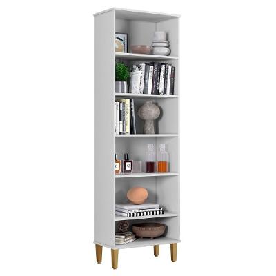 Armário Multiuso Manaus 1 Porta 5 Prateleiras MDP 60CM Branco