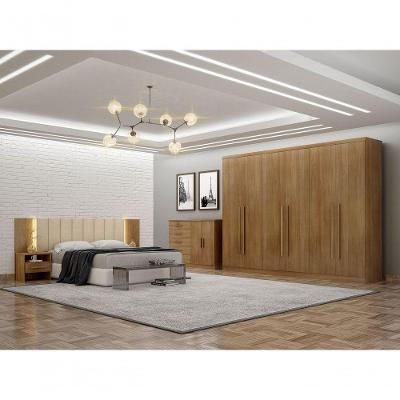 Guarda Roupa Casal Royal 6 Gavetas MDF-MDP com Espelho e Cabideiro Cumaru Móveis Novo Horizonte