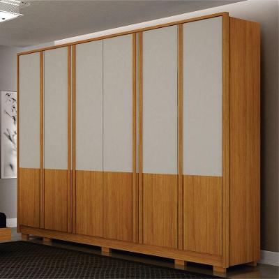 Guarda Roupa Casal Urban 6 Portas de Bater 6 Gavetas MDF Cinamomo e Off White Leifer Móveis