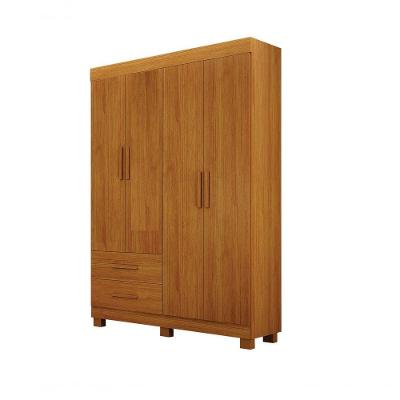 Guarda Roupa Solteiro Recife New 4 Portas de Bater 2 Gavetas MDF-MDP Cinamomo Leifer Móveis
