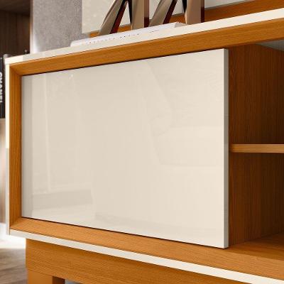 Home Theater Siena para TV 75" 200CM MDP com Rodízios Off White Pallazio