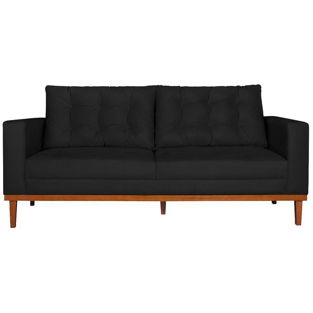 Sofá 2 Lugares Dubai Suede - Amarena Móveis Cor Preto - 6