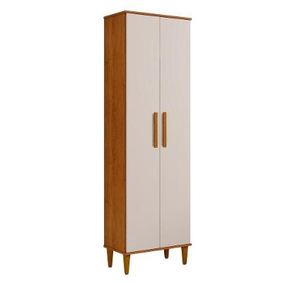 Armário Multiuso Goiânia 2 Portas 4 Prateleiras MDP 60CM Off White Kaiki