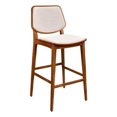 Banqueta Tami Assento em Tecido Base Fixa sem Encosto 72cm Off White Factor Nutrition