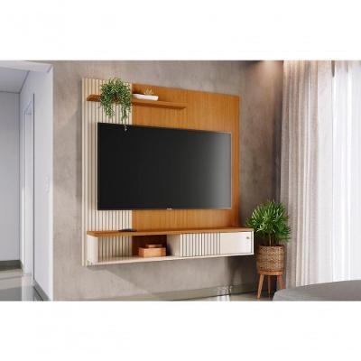 Rack Aurora para TV 65" 160CM MDP com Porta Correr Off White Madetec Móveis