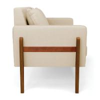 Sofá Namoradeira Lana Linho Base De Madeira - D'rossi Cor A19 Bege - 7