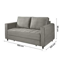 Sofá Cama Belize 2 Lugares Cinza Cinza - 2