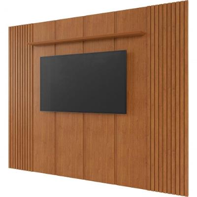 Painel para TV Apolo 75" 234CM MDF com Prateleira Amadeirado Mavaular Móveis