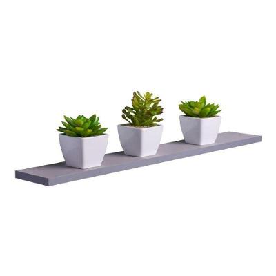 Prateleira Crie Fácil 70X10CM MDP Suporte Invisível Organizador Sala Cinza Claro Mercado 70CM