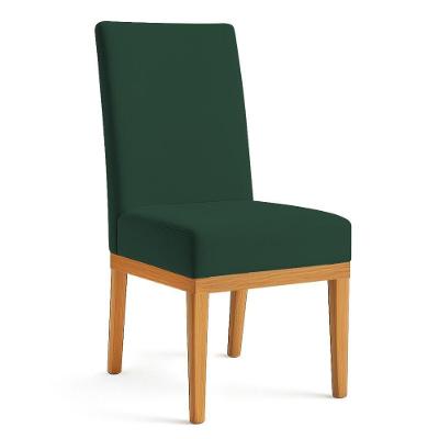 Cadeira de Jantar Brisa Suede com Estrutura de Madeira Estofado Verde Pallazio