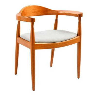 Cadeira de Jantar Mady Estrutura em Madeira Maciça Estofado em Linho Off White