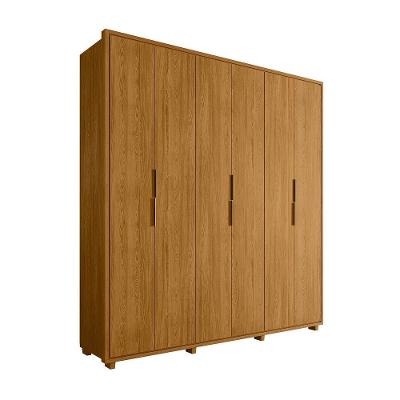Guarda Roupa Casal Matisse 6 Portas de Giro 4 Gavetas MDP Cumaru Pallazio