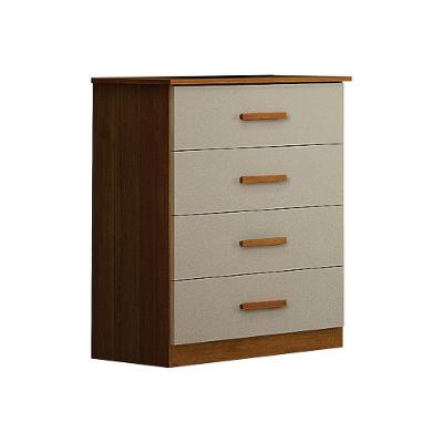 Cômoda Rubi 4 Gavetas MDF Puxador em Madeira Bronze Leifer Móveis
