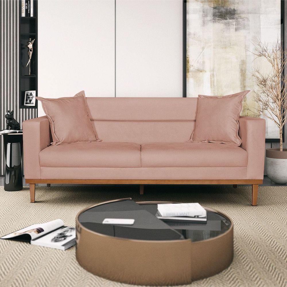 Sofá 2 Lugares Viena Suede - Doce Sonho Móveis Rosê - 7
