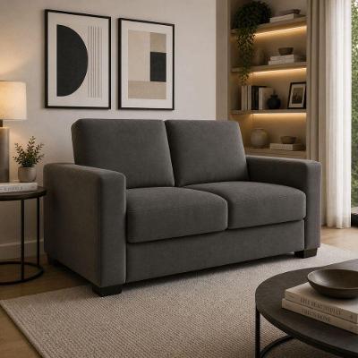 Sofá Namoradeira 3 Lugares 200CM Cinza Chumbo Suede Black House Decor