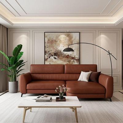 Sofá com Chaise Flames 2 Lugares Retrátil 190CM Marrom Sallar Home
