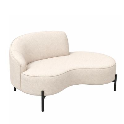 Sofá Curvo Billini 2 Lugares Fixo 180CM Off White Bouclé Braço Direito Sallar Home