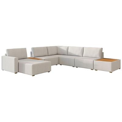 Sofá de Canto France 6 Lugares Fixo 291CM Off White Sallar Home