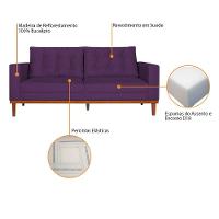 Sofá 2 Lugares Dubai Suede - Doce Sonho Móveis Roxo