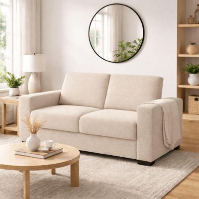 Sofá Namoradeira 3 Lugares 200CM Bege Linho Black House Decor