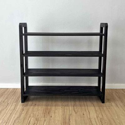 Aparador Linea Ample Moderno 4 Prateleiras 100CM Preto Artfactory Design