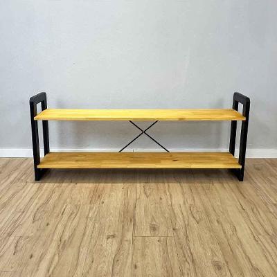 Rack TV Linea 140CM Madeira Pinus com Suporte Nozes e Preto Artfactory Design