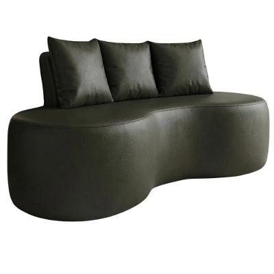 Sofá Ibiza 2 Lugares 160cm Preto Corino Madeira Eucalipto Dmonegatto