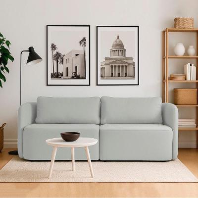 Sofá Helio 4 Lugares 220CM Cinza Suede D'Rossi