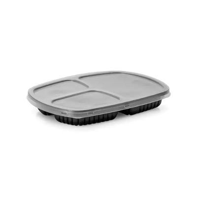 Bandeja de Refeição G331 3 Divisórias 850ML Micro-ondas e Freezer Preto Galvanotek