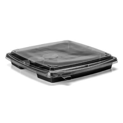 Embalagem Oriental GO901 com Divisória 3L e 2 Potes de Porção Preto Galvanotek