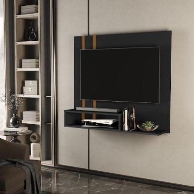 Painel para TV 32 Polegadas Pompéia 90CM MDP com Nicho Preto e Cedro