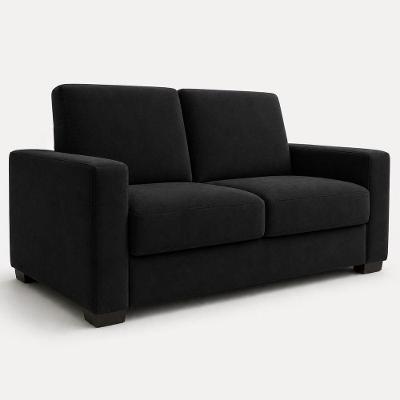 Sofá Namoradeira 3 Lugares 200CM Preto Suede Tatite Decor