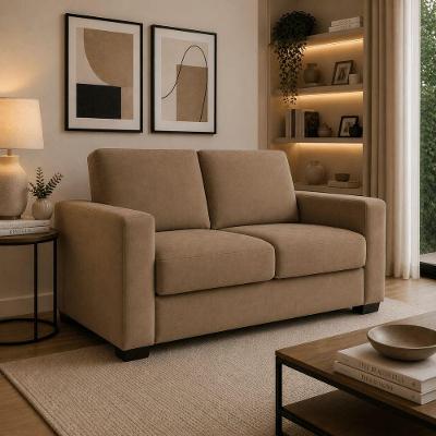 Sofá Namoradeira 3 Lugares 200CM Cappuccino Suede Tatite Decor