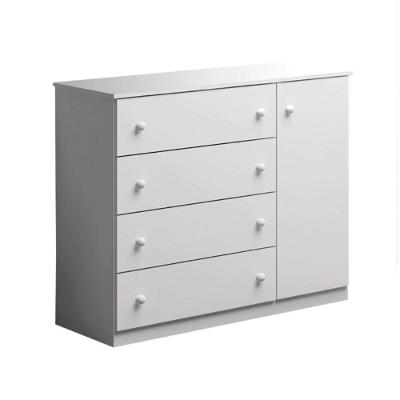 Cômoda Infantil Dora 4 Gavetas MDP Puxador em Plástico Branco Brilho