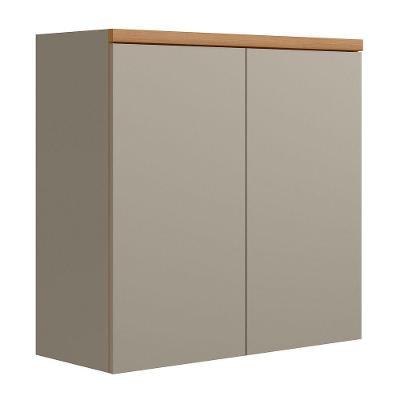 Aéreo Duplo Arya 80CM 2 Portas MDF Jequitibá e Gris Fosco Sallar Home