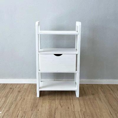 Aparador Linea Slim Moderno sem Porta 1 Gaveta Madeira Maciça 54CM Branco Artfactory Design