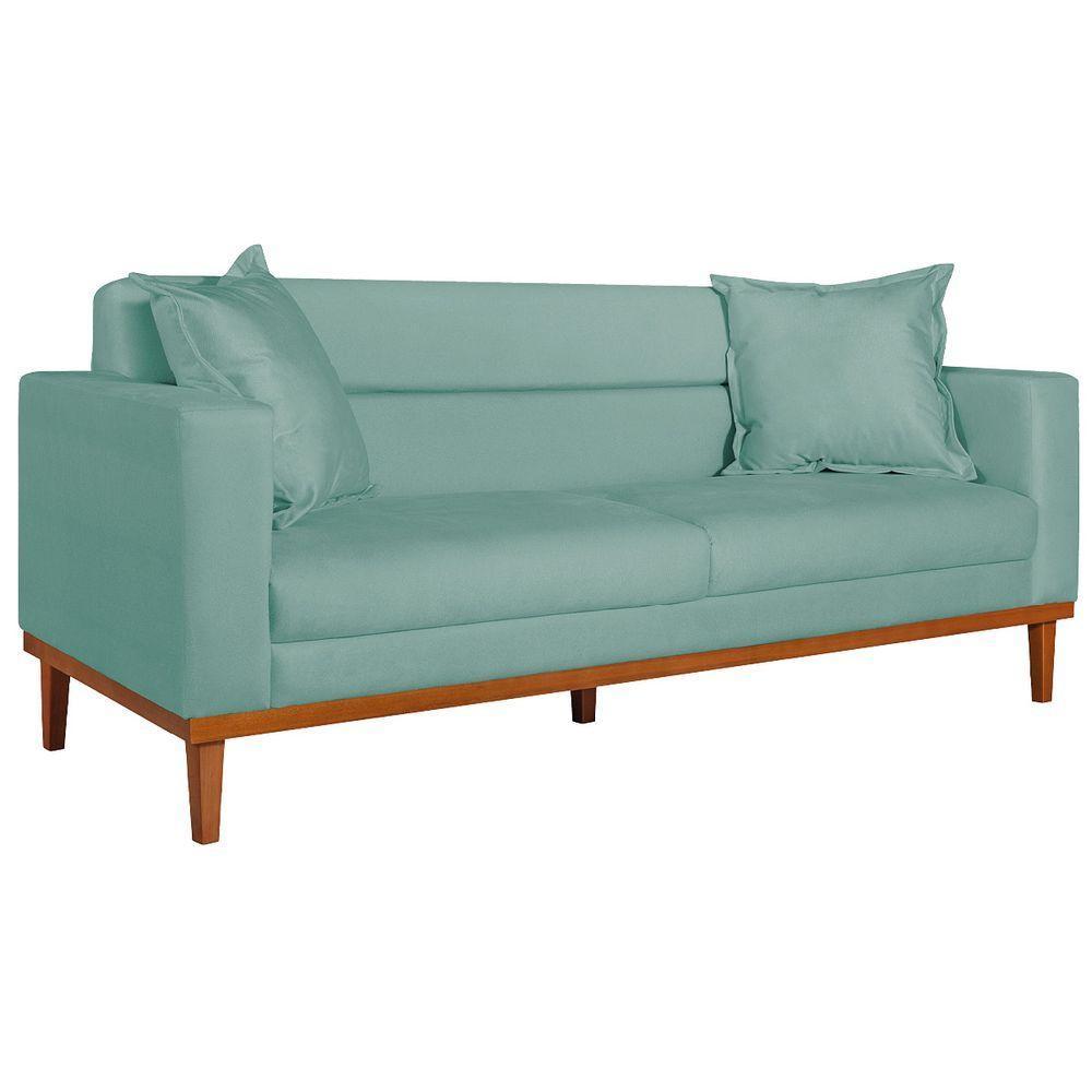 Sofá 2 Lugares Viena Suede - Doce Sonho Móveis Azul Tiffany - 1