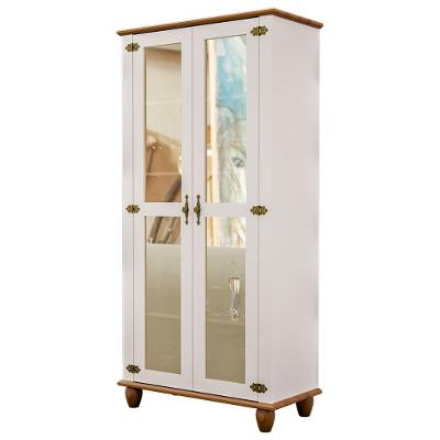 Cristaleira Joy 2 Portas 4 Prateleiras MDF com Pés de Madeira Maciça Off White