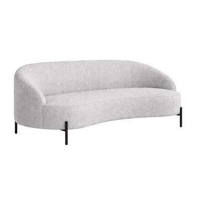 Sofá Pluma 3 Lugares 230CM Cinza Bouclé Estrutura Madeira Sallar Home