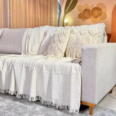 Kit 2 Manta para Sofá Cama Gigante 4,00x1,80 Algodão Terracota Panos do Lar