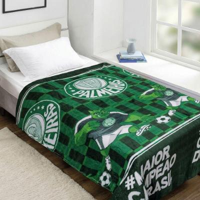 Manta Solteiro do Palmeiras Jolitex Fun 1,50m X 2,00m 100% Poliéster Antialérgico